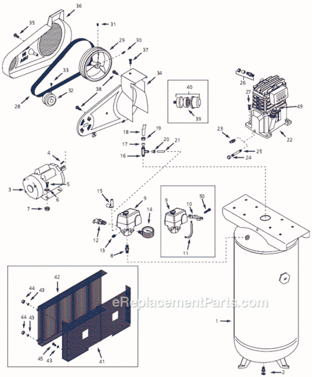 Page A Diagram and Parts List for VT5587 2004 Campbell Hausfeld Compressor